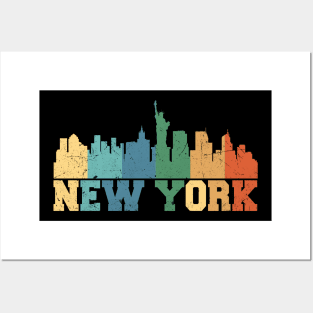 New York Skyline retro Posters and Art